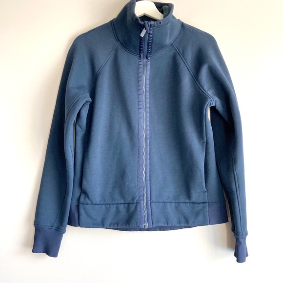 lululemon athletica Jackets & Blazers - Lululemon Kick the Cold polartec fleece full zip jacket womens 10 blue inkwell